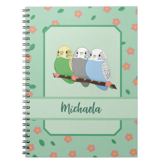 Cahier à spirale floral Cerise Trois Perruches Mig