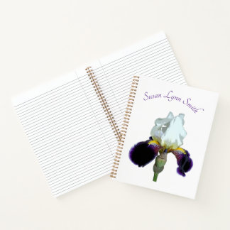 Cahier à spirale Iris violet et blanc