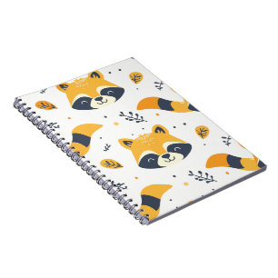 Cahier à spirale motif adorable raton laveur