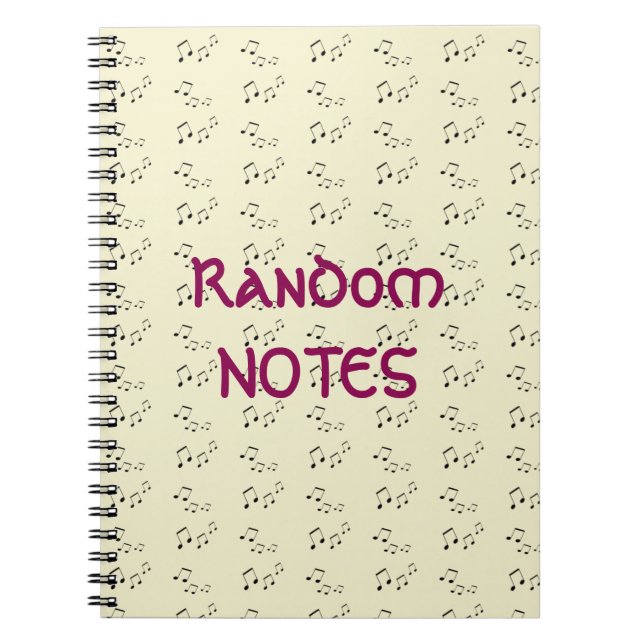 Cahier à spirale - Notes de musique aléatoires (Devant)