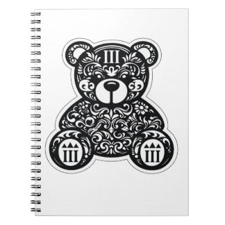 Cahier à spirale ours noir et blanc urbain