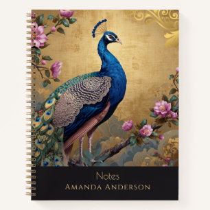 Cahier à spirale Paon en Chinoiserie