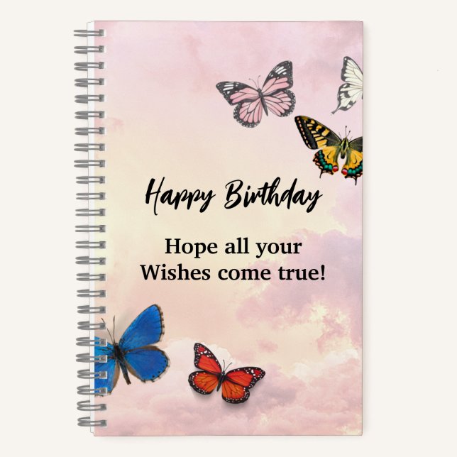 Cahier à spirale Papillon Déchiré Lilac Rose Rêveu (Recto)