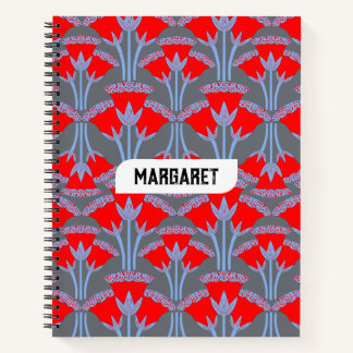 Cahier à spirale personnalisé au nom Fleur de cloc