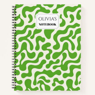 Cahier à spirale personnalisé avec motif rétro blo