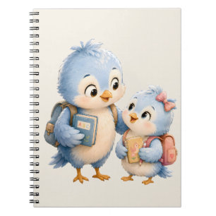 Cahier à spirale photo de jolis oiseaux frères et