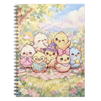 Cahier à spirale Poulets Mignons dans un Jardin Pr