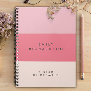 Cahier à spirale pour demoiselle d'honneur à bloc 