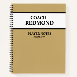 Cahier à spirale pour entraîneur de football (ou t