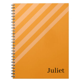 Cahier à spirale rayé orange mignon