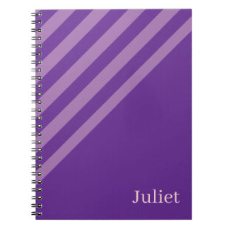 Cahier à spirale rayé violet mignon