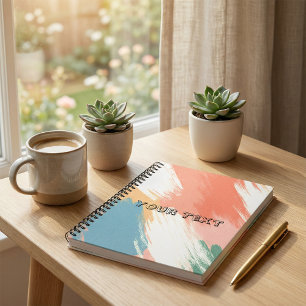 Cahier à spirale rayure rétro couleur pastel