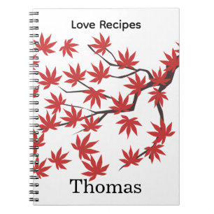 Cahier à spirale Recette Feuilles Rouges