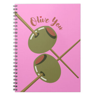 Cahier à spirale rose mignon Olive You   Drôle d'o
