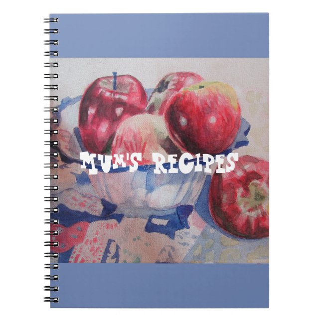 Cahier aquarelle pomme rouge recettes de maman (Devant)