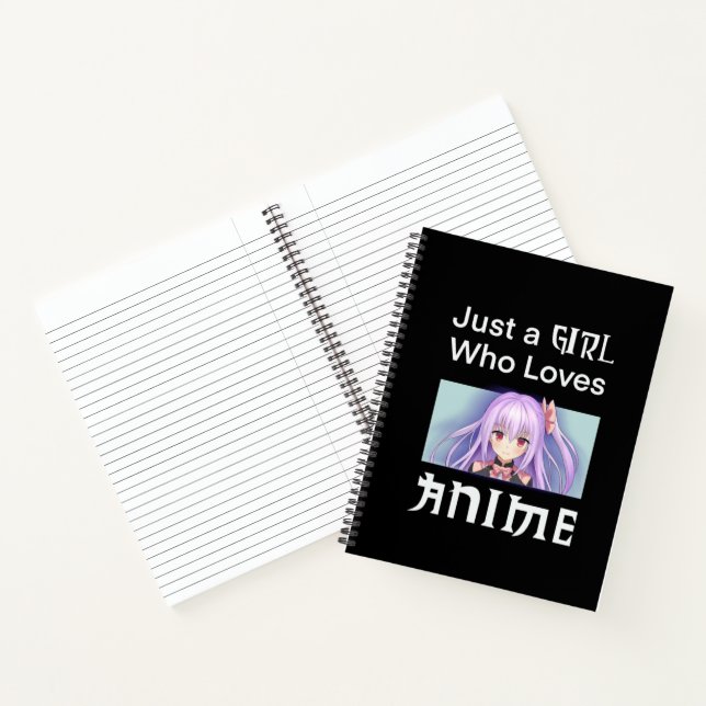 Cahier Avec Fille Anime (Intérieur)