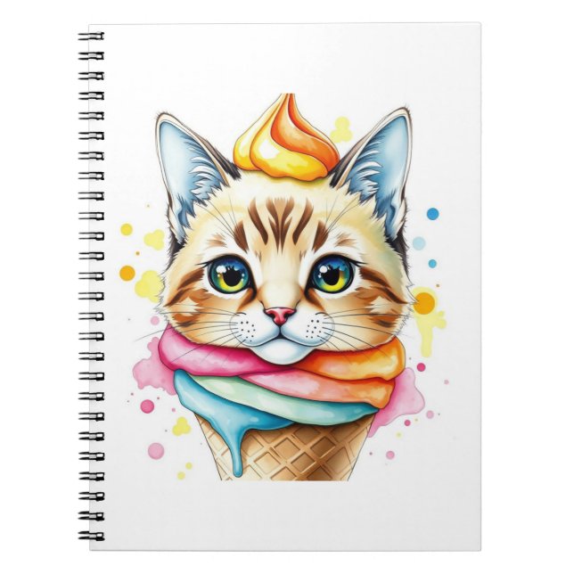 Cahier avec glace et chat (Devant)