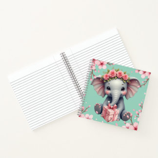 Cahier avec motif éléphant.