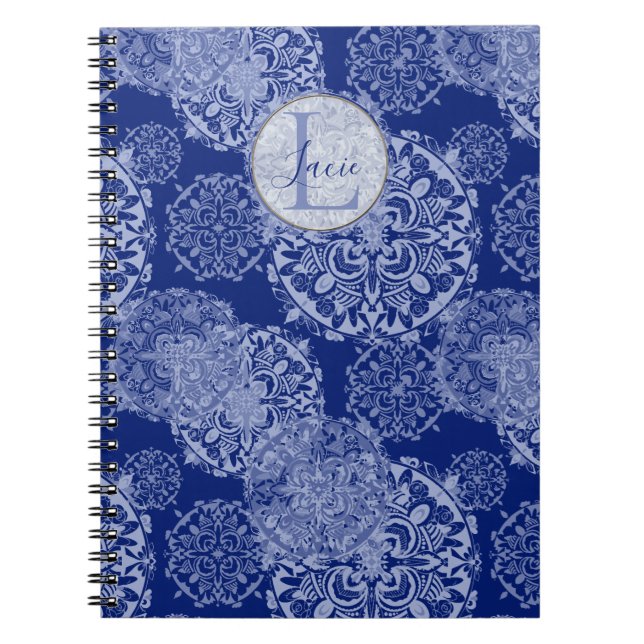 Cahier Brodé Mandalas Boho Blues Humeur (Devant)