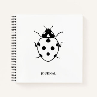 Cahier coccinelle noir + blanc 21,5 cm x 21,5 cm