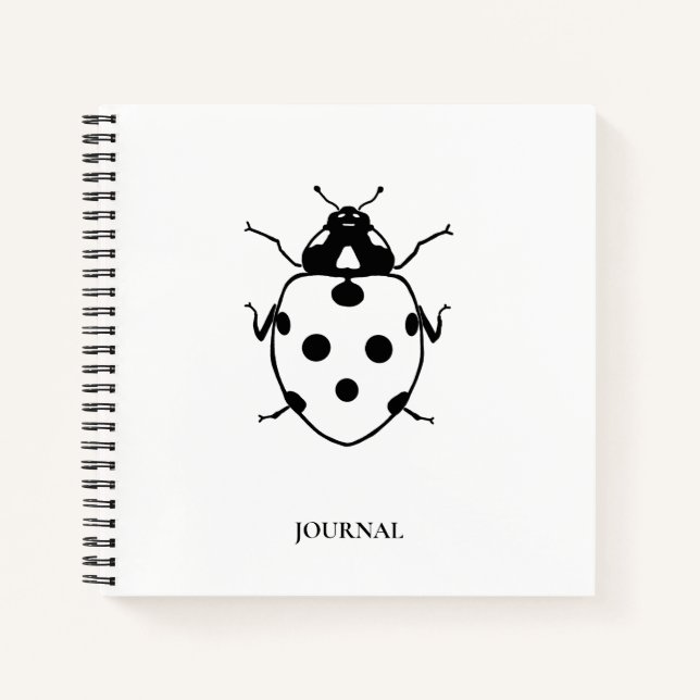 Cahier coccinelle noir + blanc 21,5 cm x 21,5 cm (Devant)