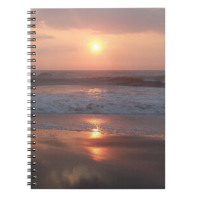 Cahier Coucher de soleil rose sur la plage   (Devant)