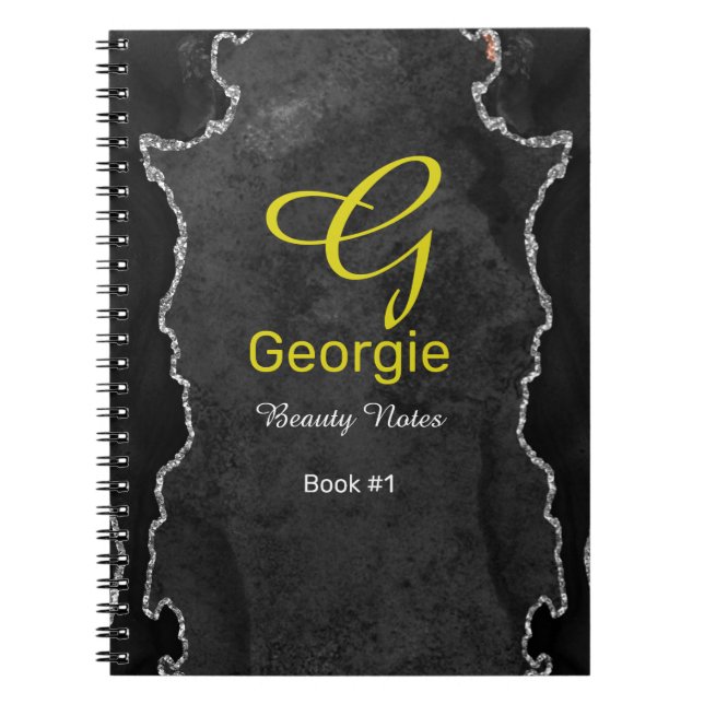 Cahier d'Agate Noir & Argent (Devant)