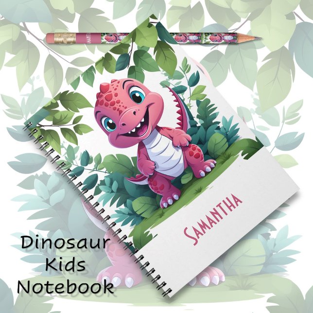 Cahier d'aventure dinosaure rose pour enfants (Créateur téléchargé)