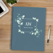 Cahier de botanique élégant à motif d'eucalyptus