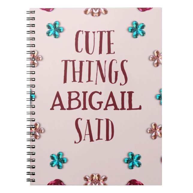 Cahier de citations mignonnes personnalisées de ma (Devant)