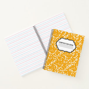 Cahier de composition à motif classique en spirale