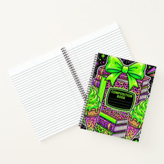 Cahier de composition imprimé léopard rose néon 90