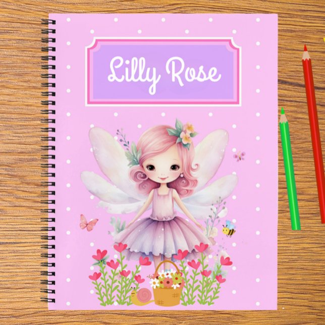 Cahier de création et d'histoires à écrire et dess (Cute Mauve Fairy Kid's Write & Draw Story Notebook Personalized For Your Little One!)