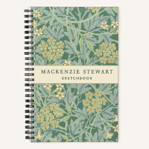 Cahier de croquis à motif botanique de jasmin vert