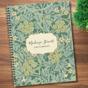 Cahier de croquis à motif floral jasmin vert