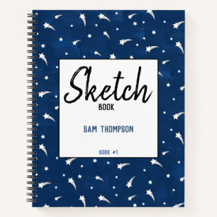 Cahier de croquis aquarelle Navy Blue Shooting Sta
