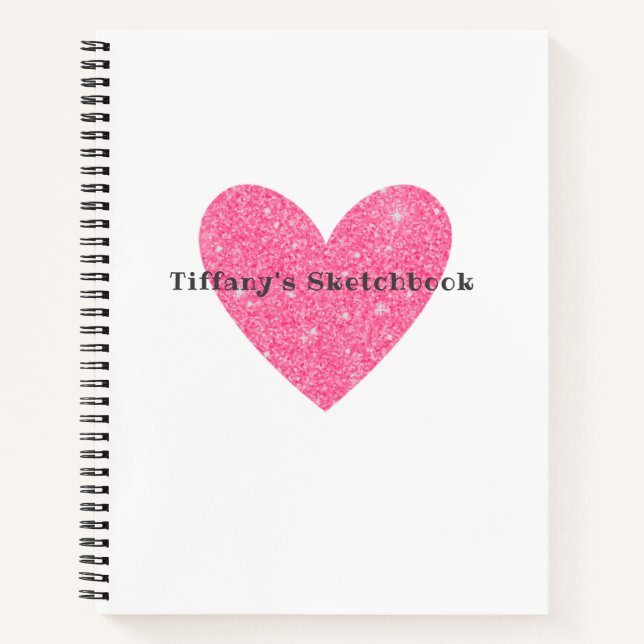 Cahier de croquis d'artiste Elegant Pink Glitter H (Devant)