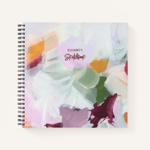 Cahier de croquis personnalisé d'art abstrait colo