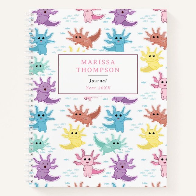 Cahier de croquis pour enfants Axolotl Salamandre  (Devant)