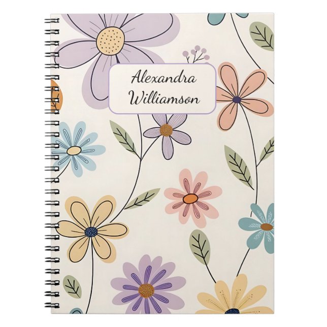 Cahier de fleurs personnalisé – Nom personnalisé P (Devant)