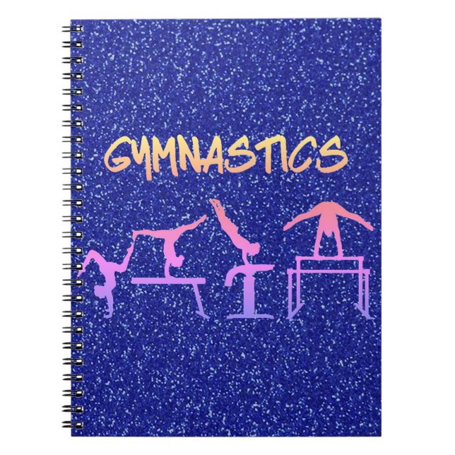 Cahier de gymnastique à paillettes bleu royal (Devant)