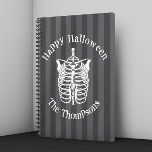 Cahier de Halloween personnalisé avec squelette