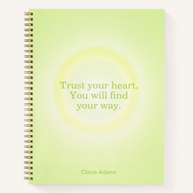 Cahier de message Aura Vert Citron (Devant)