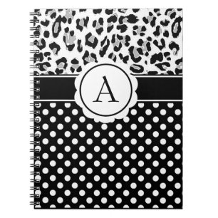 Cahier de monogramme avec des points et des impres