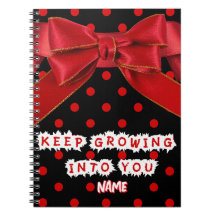 Cahier de motivation personnalisé à pois rouges