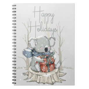 Cahier de Noël Joyeuses Fêtes Koala Mignon