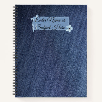 Cahier de nom personnalisable Chat Noir Denim Vint
