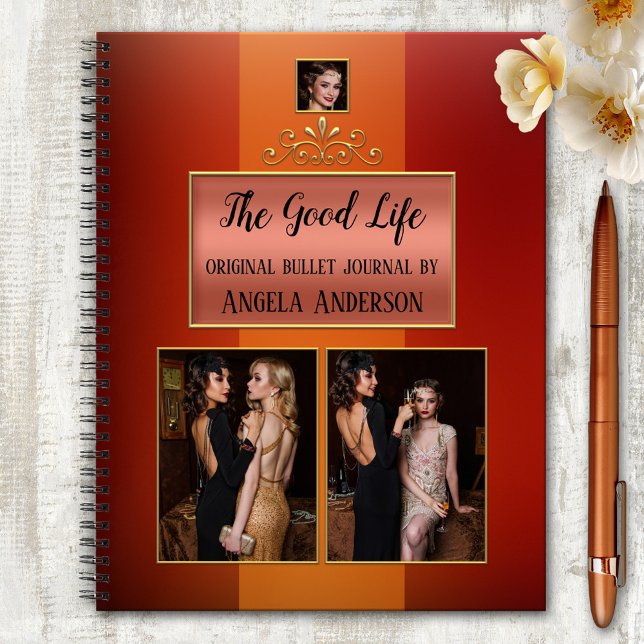 Cahier de notes à photos personnalisées chic inspi (Glam artistic notebook inspired by high society life in the roaring thirties of the last century)
