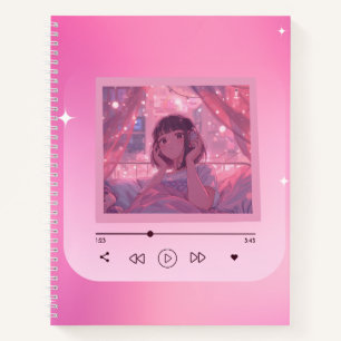 Cahier de notes Anime Lo-fi Girl Music Player