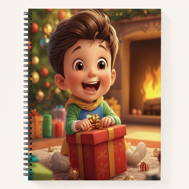 Cahier de notes cadeau de Noël mignon pour enfant (Devant)